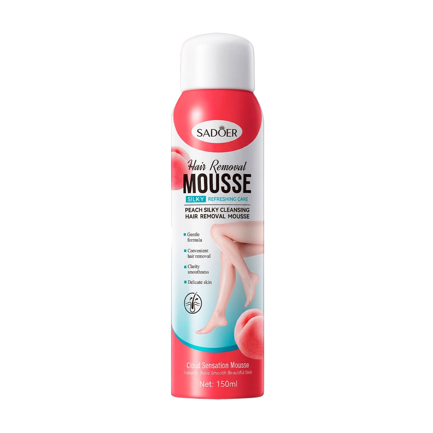 Мус для депіляції Sadoer Peach Silky Cleasing Hair Removal Mousse, 150 мл